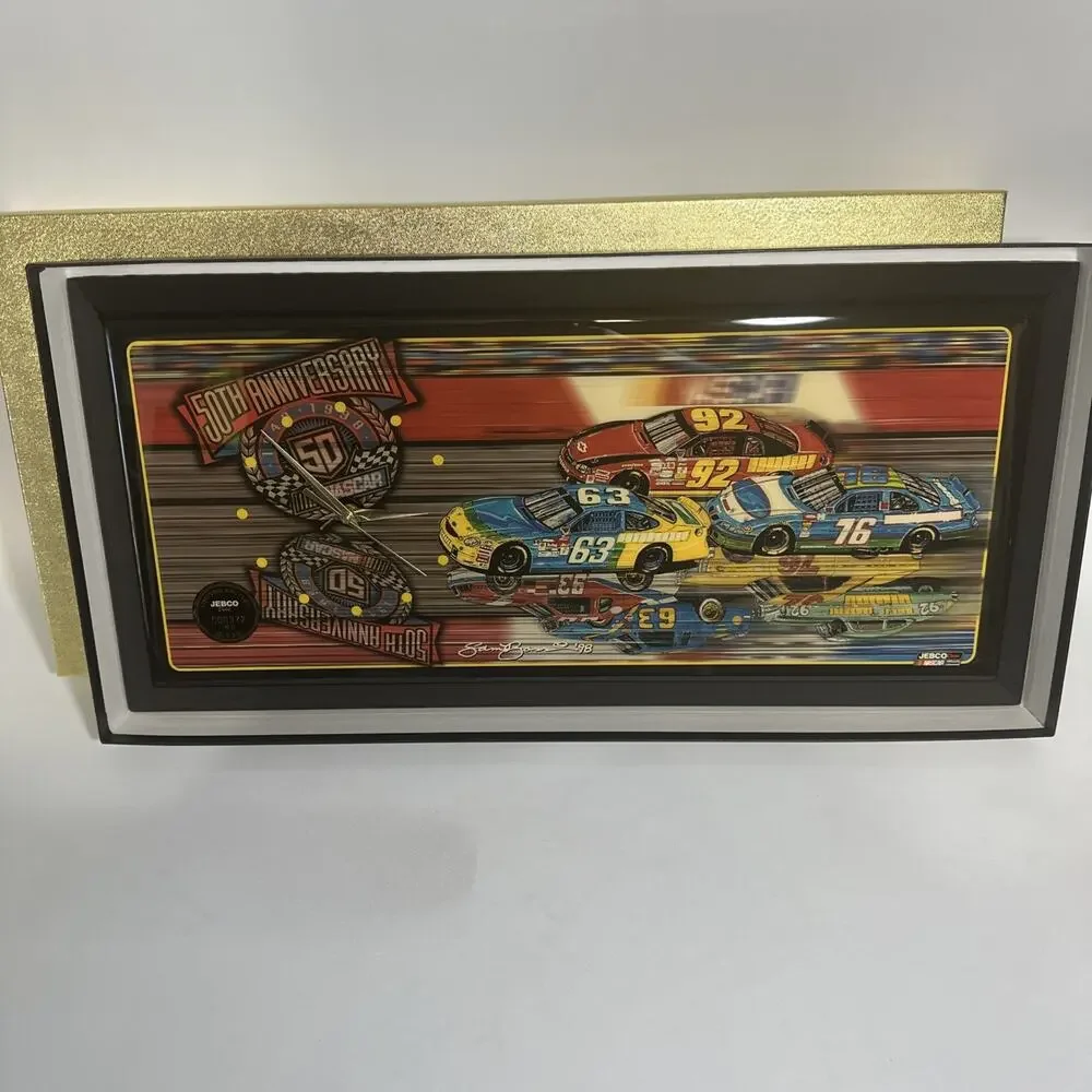NRFB Jebco NASCAR Clock Sam Bass 1998 Limited Edition 372/5000 NIB Racing Cars